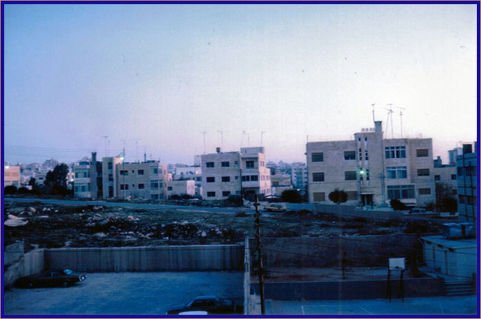 Looking out our hotel window at Amman Jordan